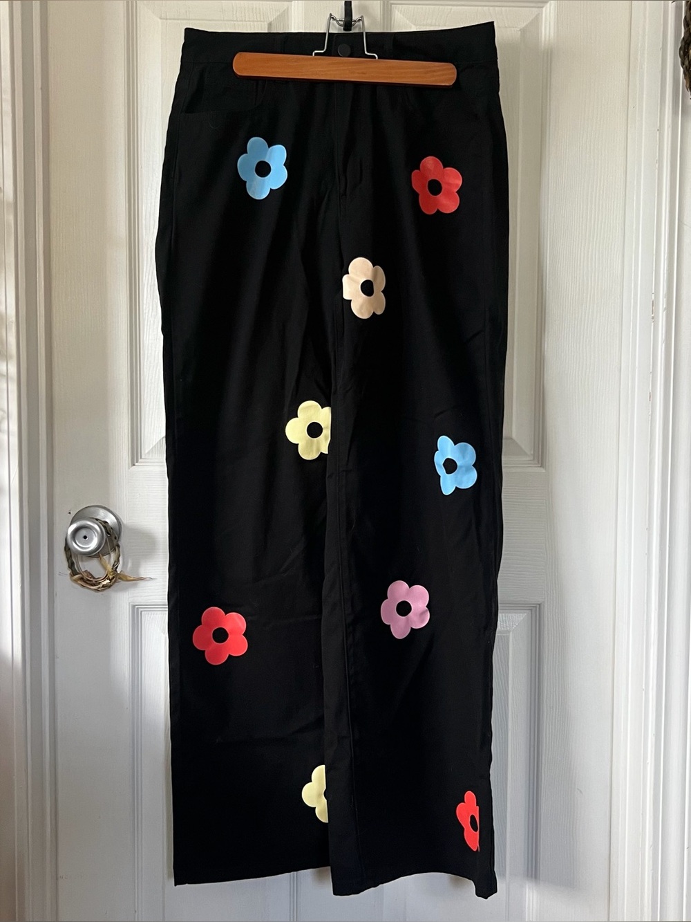 flower print wide leg pants
